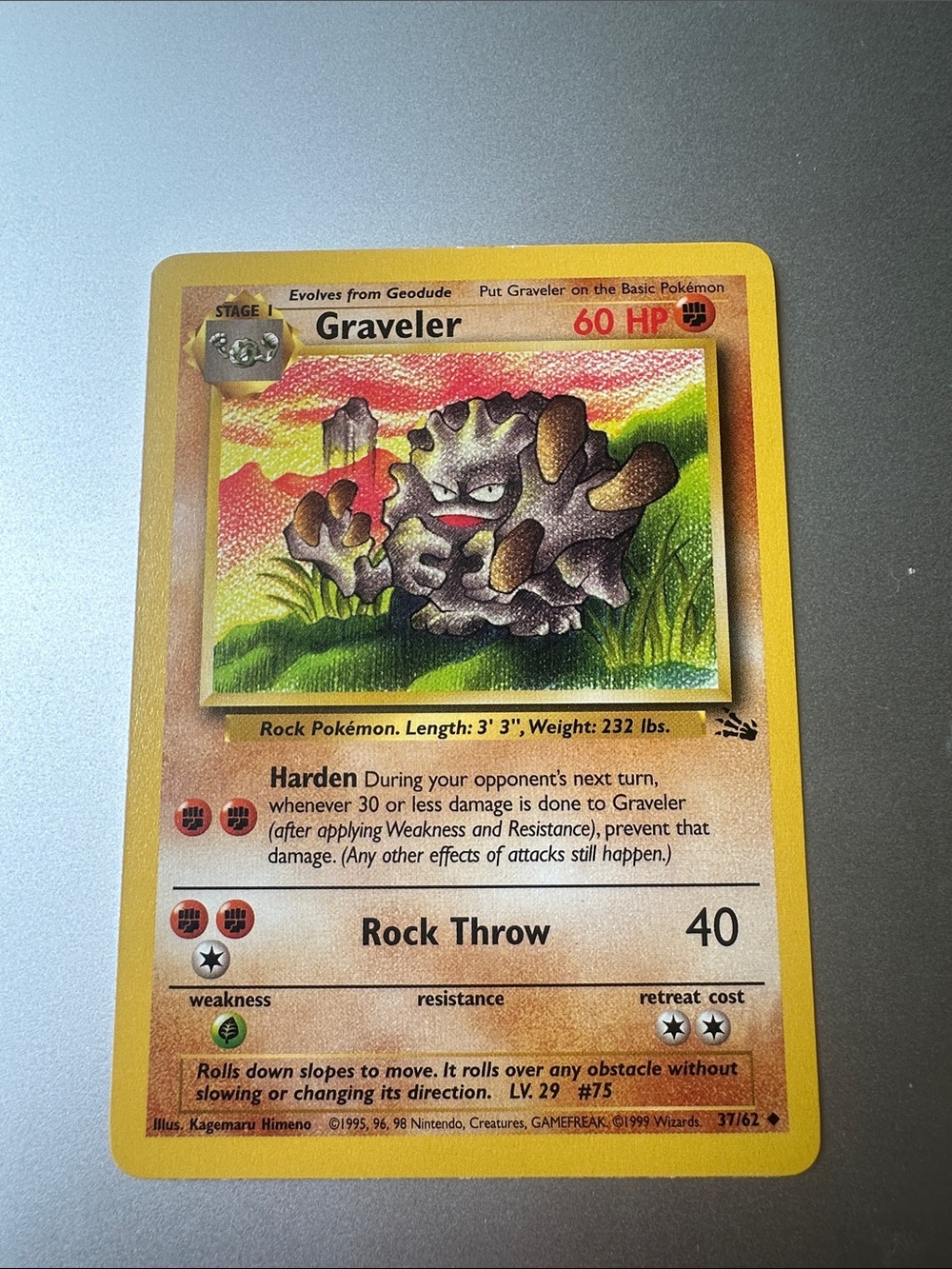 Pokemon Graveler Trading Card (37/62)